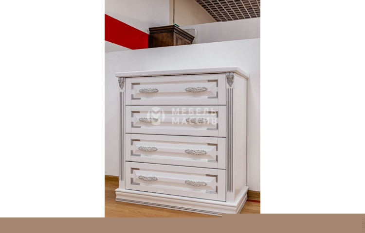 Комод Эйблер (белая эмаль с серебряной патиной)