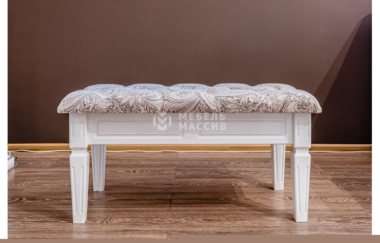 Банкетка с каретной стяжкой (белая эмаль)