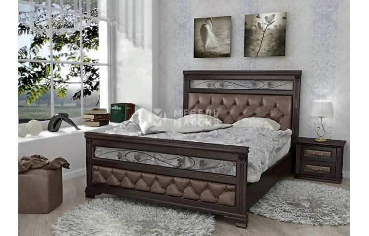 Кровать Лира-2 с мягкой вставкой и ковкой